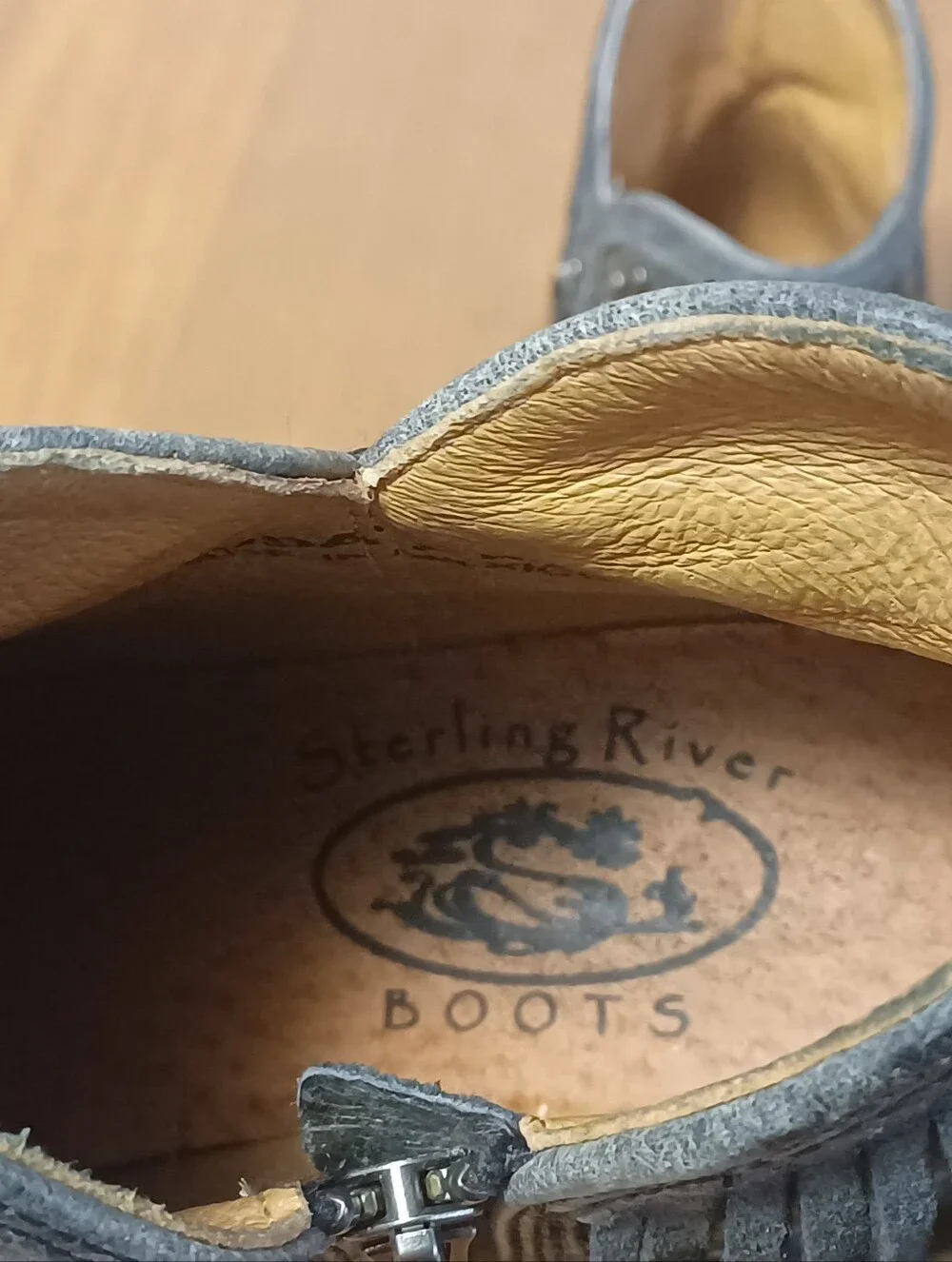 Sterling River Boots Womens 7M Gray Distressed Western Country Ankle Tassels